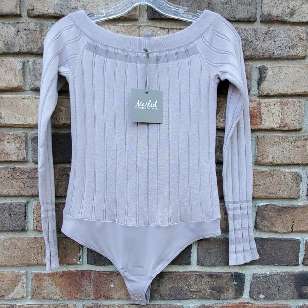 Marled Off-The-Shoulder Bodysuit